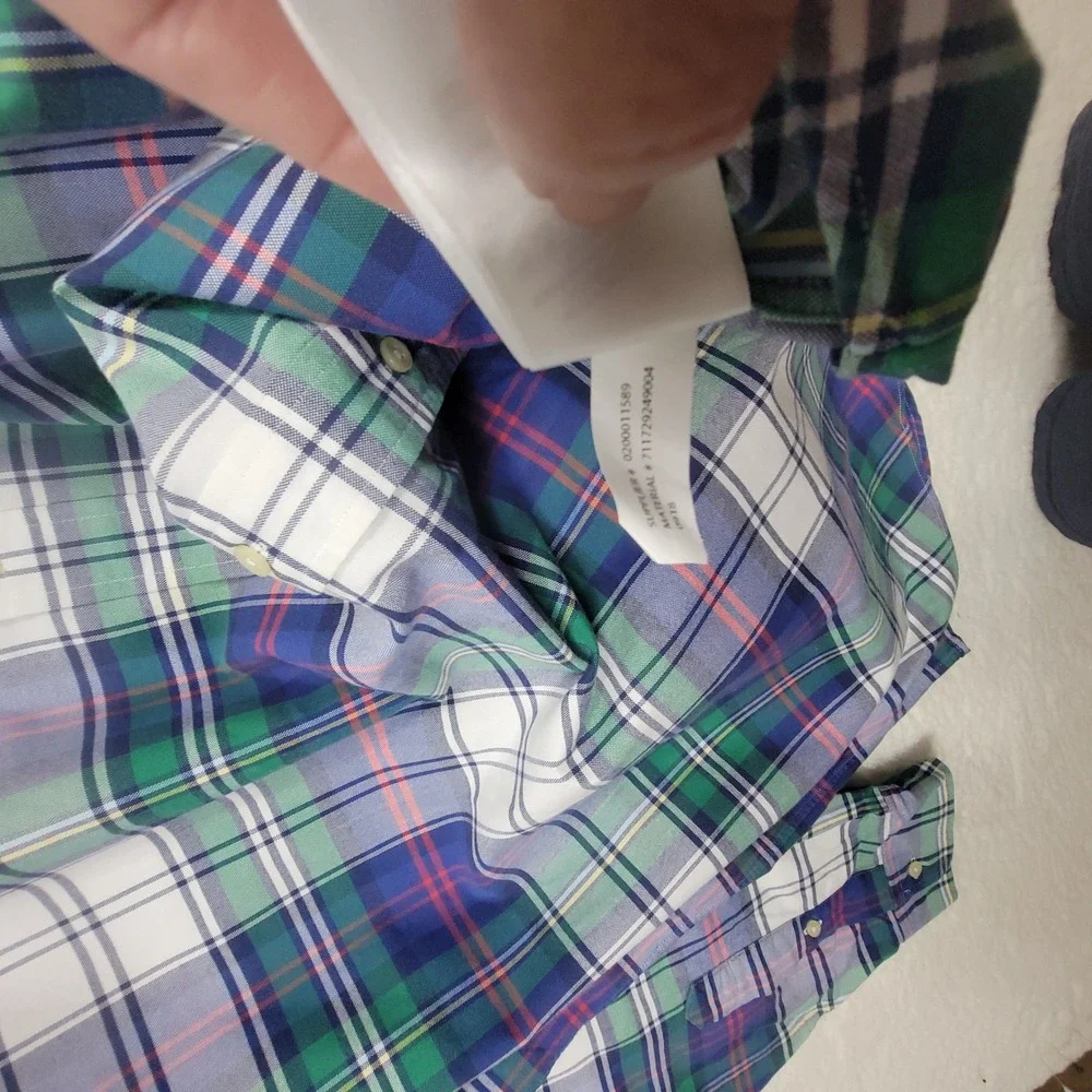 Ralph Lauren Button Down Shirt Mens 3XB Plaid Long Sleeve Cotton Big & Tall